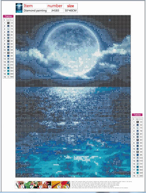 Full Diamond Painting kit - Sea under the big moon