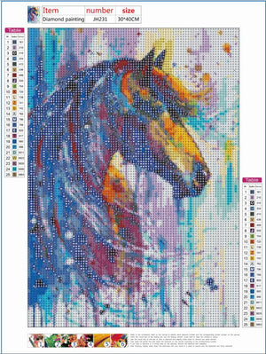 Full Diamond Painting kit - Colorful horse