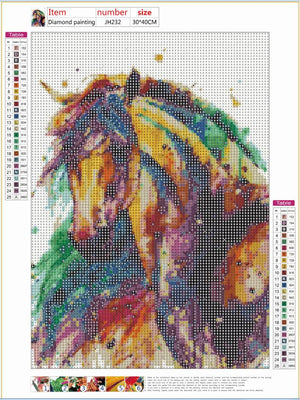 Full Diamond Painting kit - Colorful horse