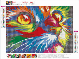 Full Diamond Painting kit - Colorful cat