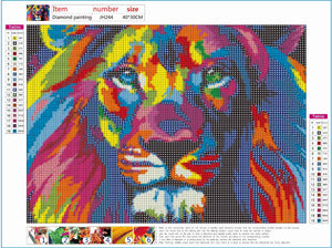 Full Diamond Painting kit - Colorful lion