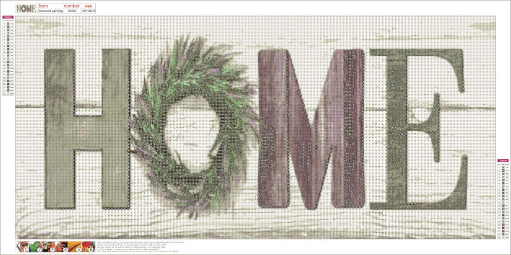 Full Diamond Painting kit - HOME (100x50cm canvas size)