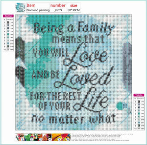 Full Diamond Painting kit - Family quote