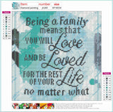 Full Diamond Painting kit - Family quote