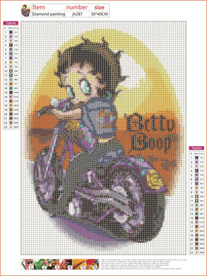 Full Diamond Painting kit - Betty boop the biker