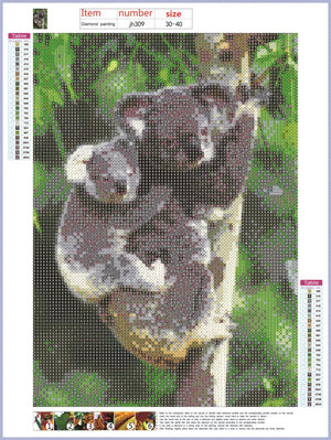 Full Diamond Painting kit - Cute koalas