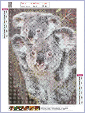 Full Diamond Painting kit - Cute koalas