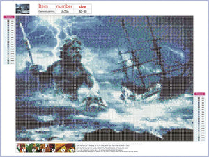 Full Diamond Painting kit - Poseidon saving a ship