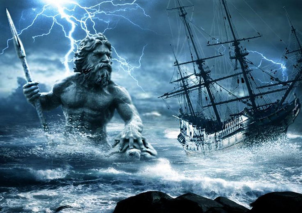 Full Diamond Painting kit - Poseidon saving a ship