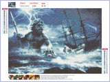 Full Diamond Painting kit - Poseidon saving a ship