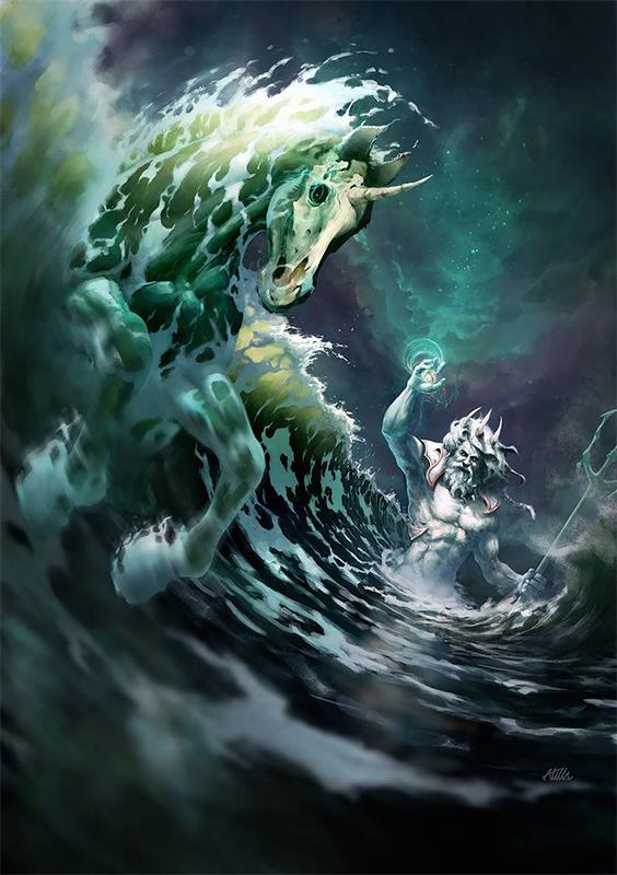 Full Diamond Painting kit - Poseidon horse