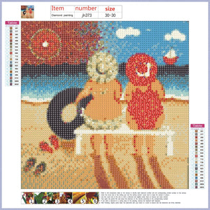 Full Diamond Painting kit - Fat Women in bikinis