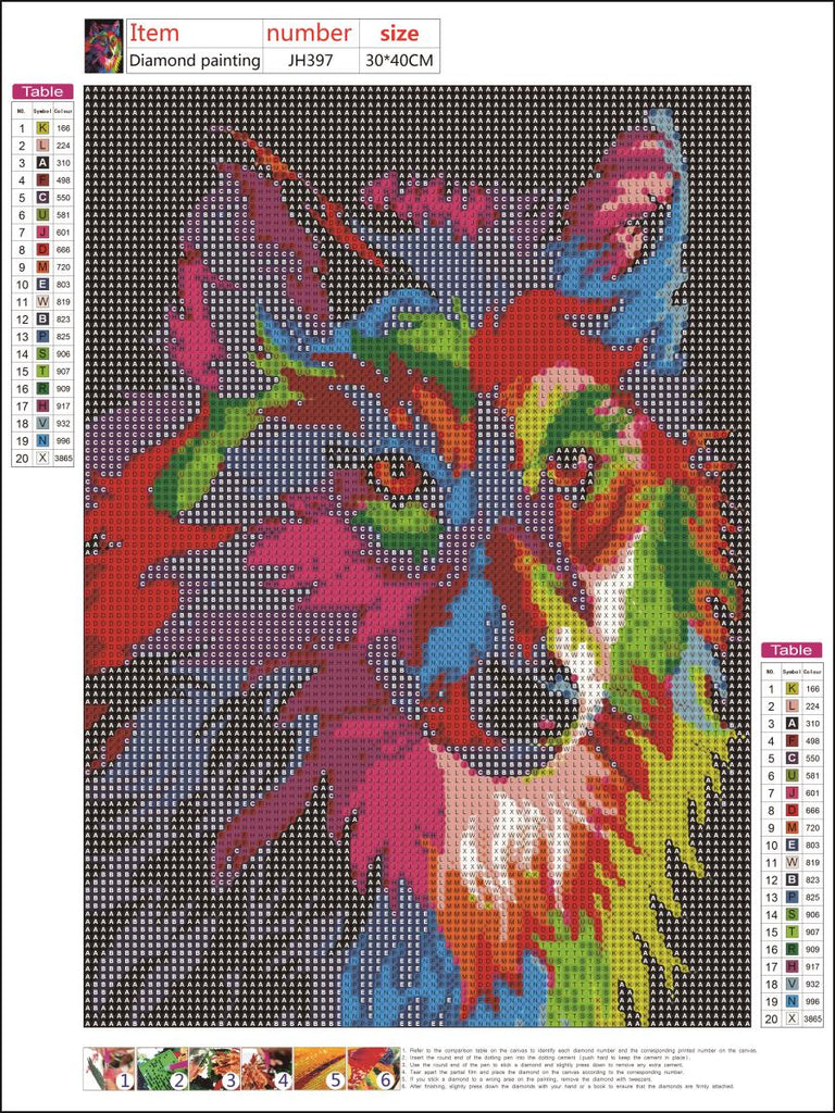 Full Diamond Painting kit - Color wolf