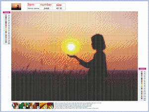 Full Diamond Painting kit - Girl and sunset