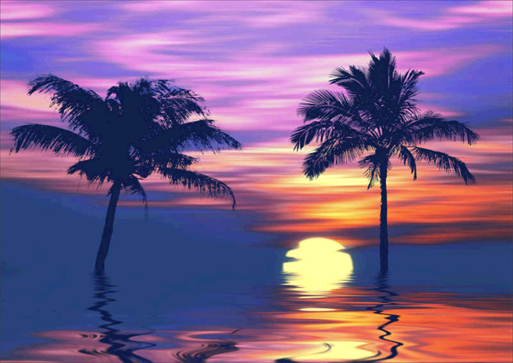 Full Diamond Painting kit - Coconut tree at sea