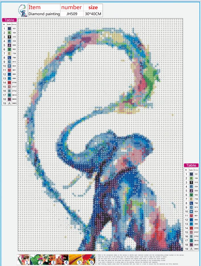 Full Diamond Painting kit - Shiny elephant