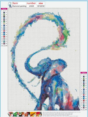 Full Diamond Painting kit - Shiny elephant