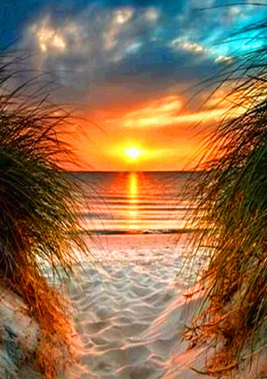 Full Diamond Painting kit - Sunset by the sea