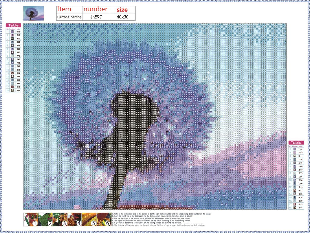 Full Diamond Painting kit - Romantic dandelion