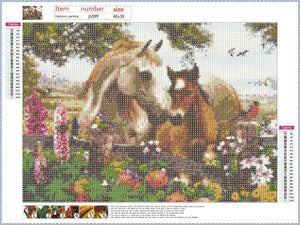 Full Diamond Painting kit - Horses family