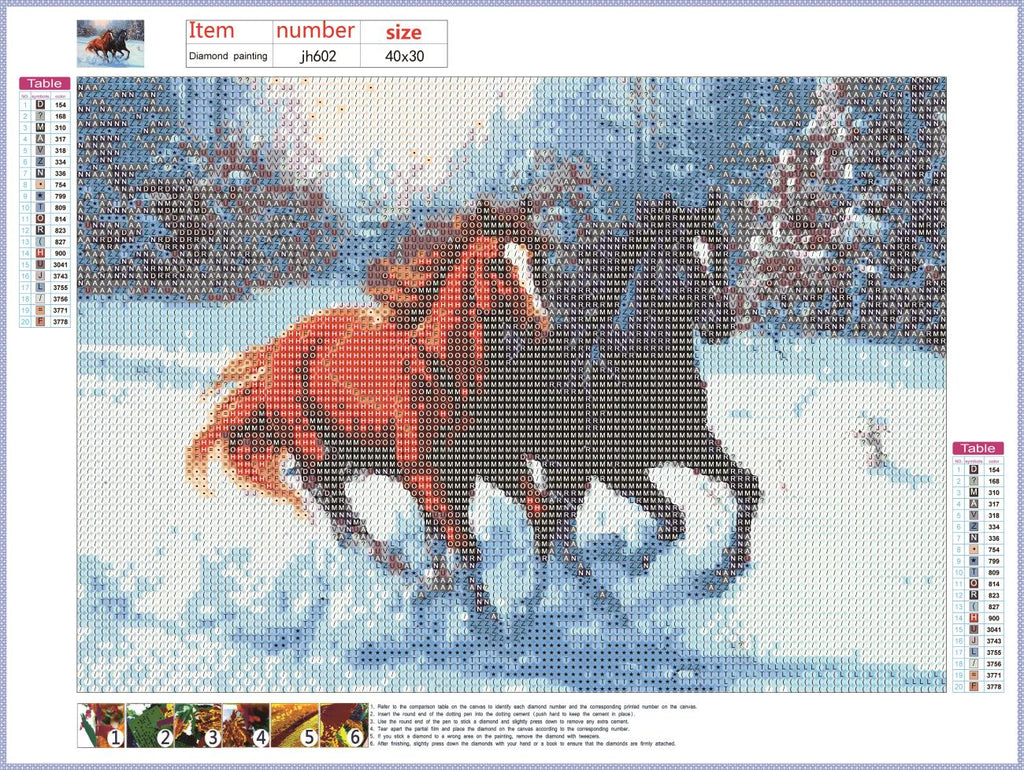 Full Diamond Painting kit - Horses family