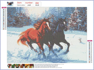 Full Diamond Painting kit - Horses family