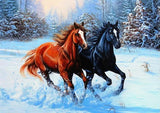 Full Diamond Painting kit - Horses family