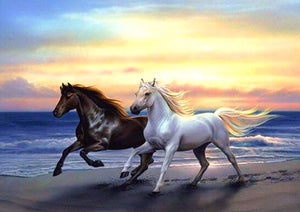 Full Diamond Painting kit - Horses family