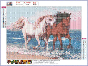 Full Diamond Painting kit - Horses family