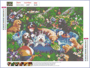 Full Diamond Painting kit - Cute group of dogs