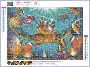 Full Diamond Painting kit - Underwater world sea turtle