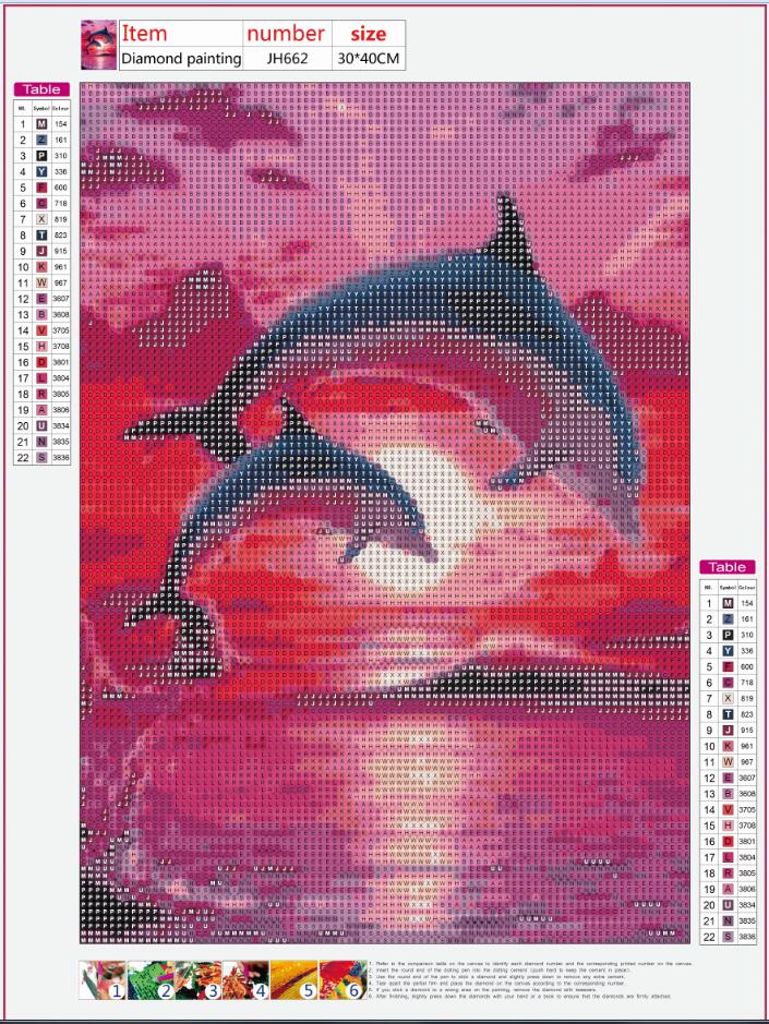 Full Diamond Painting kit - Dolphins in love