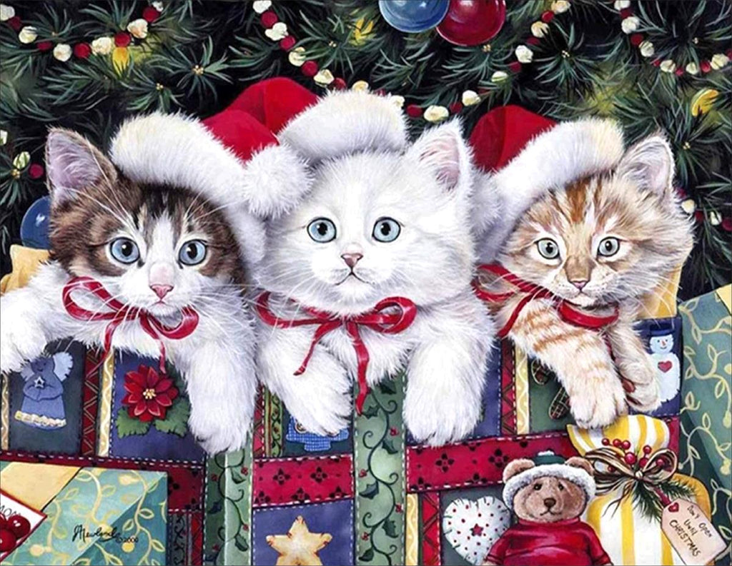 Full Diamond Painting kit - Christmas cats
