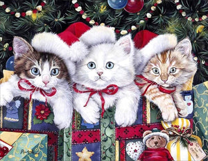 Full Diamond Painting kit - Christmas cats