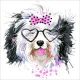 Full Diamond Painting kit - Color heart dog