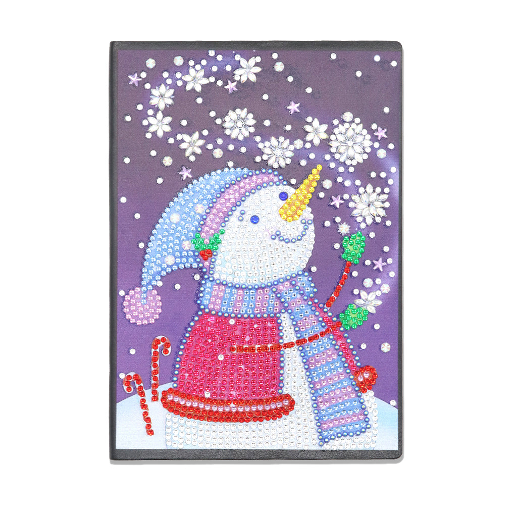 DIY Diamond Painting Notebook - Christmas snowman (With lines)