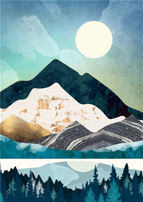 Full Diamond Painting kit - Abstract landscape