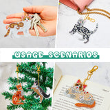 4 Pieces 5D Diamond Painting Keychains Kits Diamond Art Key Chains , DIY Art Key Pendant Ornament Art Crafts Decor