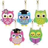 5 Pieces DIY Diamond Painting Keychains Kit, 5D Special Shaped Diamond Diamond Art Key Chain Ornaments, Creative Handmade Gifts