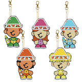 5 Pieces DIY Diamond Painting Keychains Kit, 5D Special Shaped Diamond Diamond Art Key Chain Ornaments, Creative Handmade Gifts