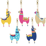 5 Pieces DIY Diamond Painting Keychains Kit, 5D Special Shaped Diamond Diamond Art Key Chain Ornaments, Creative Handmade Gifts