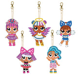 5 Pieces DIY Diamond Painting Keychains Kit, 5D Special Shaped Diamond Diamond Art Key Chain Ornaments, Creative Handmade Gifts