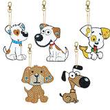 5 Pieces DIY Diamond Painting Keychains Kit, 5D Special Shaped Diamond Diamond Art Key Chain Ornaments, Creative Handmade Gifts