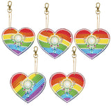 5 Pieces DIY Diamond Painting Keychains Kit, 5D Special Shaped Diamond Diamond Art Key Chain Ornaments, Creative Handmade Gifts