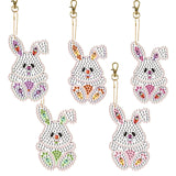 5 Pieces DIY Diamond Painting Keychains Kit, 5D Special Shaped Diamond Diamond Art Key Chain Ornaments, Creative Handmade Gifts