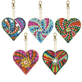 5 Pieces DIY Diamond Painting Keychains Kit, 5D Special Shaped Diamond Diamond Art Key Chain Ornaments, Creative Handmade Gifts