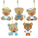 5 Pieces DIY Diamond Painting Keychains Kit, 5D Special Shaped Diamond Diamond Art Key Chain Ornaments, Creative Handmade Gifts