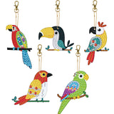 5 Pieces DIY Diamond Painting Keychains Kit, 5D Special Shaped Diamond Diamond Art Key Chain Ornaments, Creative Handmade Gifts