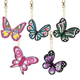 5 Pieces DIY Diamond Painting Keychains Kit, 5D Special Shaped Diamond Diamond Art Key Chain Ornaments, Creative Handmade Gifts