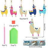 5 Pieces DIY Diamond Painting Keychains Kit, 5D Special Shaped Diamond Diamond Art Key Chain Ornaments, Creative Handmade Gifts